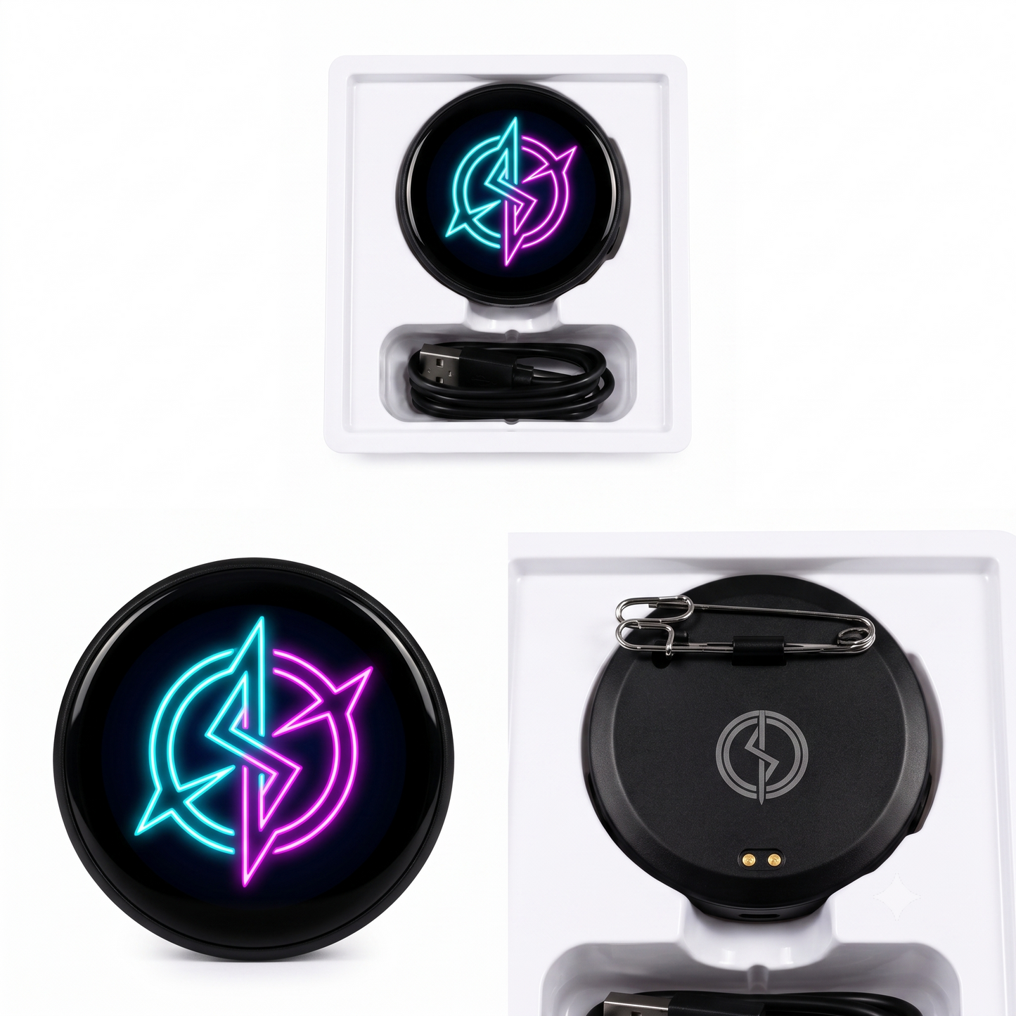 E-Neon Badge – Pin Digital Inteligente con Pantalla | The Collectible